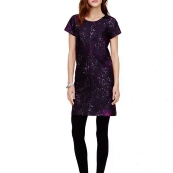 Club Monaco Women's Silk Ophelia Galaxy Print Constellation Shift Dress sz 4 - Picture 7 of 7
